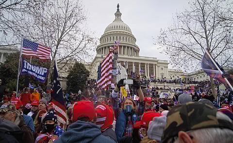 Outside during the US Capitol during the January 6, 2021.