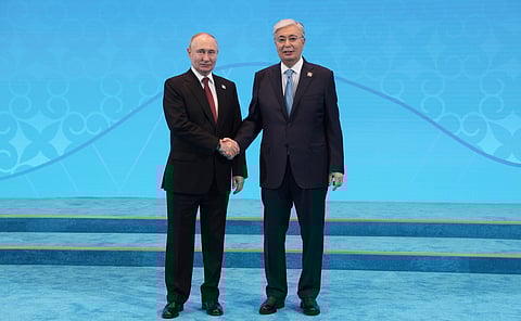 Presidents Tokayev and Putin at the SCO Summit in 2024.