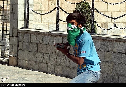 A Kashmiri protestor in Indian Occupied Kashmir.