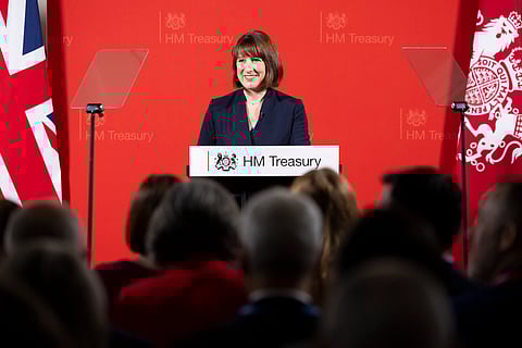 UK Chancellor of the Exchequer Rachel Reeves delivers her first speech on the UK economy, at HM Treasury.