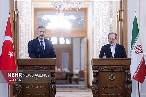 Abbas Araghchi and Hakan Fidan, the foreign ministers of the Islamic Republic of Iran and Turkey.