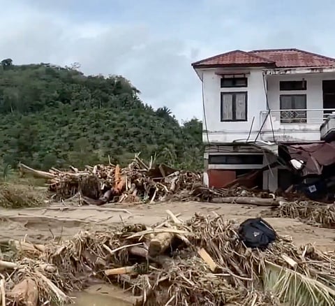 Aftermath of the catastrophic flooding that hit Huta Godang, North Sumatra, Indonesia.