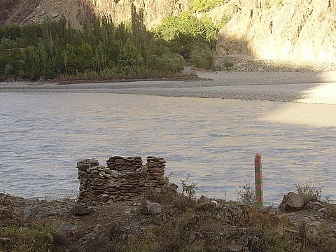 Tajikistan Afghanistan border divided by Panj River