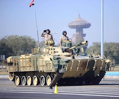 Iraqi Army BMP-3 in a Military parade celebrating 100th Anniversary of Army's Founding