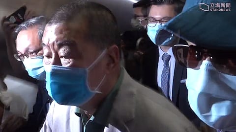 Jimmy Lai leaving a courtroom, September 3rd, 2020.