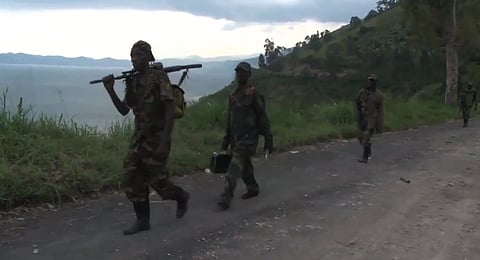 M23 rebels withdraw from Goma after it captured the city in November 2012.