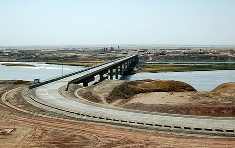 A view of the bridge linking Sher Khan Bandar in Afghanistan with Panji Poyon in Tajikistan.