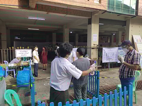Myanmar Election 2020 vote station at Sanchaung Township, Yangon.