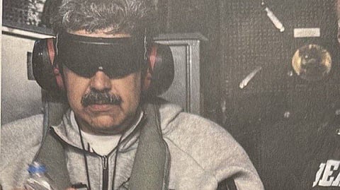 Image of Captured Venezuelan President Nicolás Maduro released by U.S. President Donald Trump.