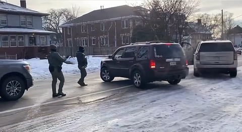 Screenshot of a viral video that documents the shooting incident, moments before it occurred.