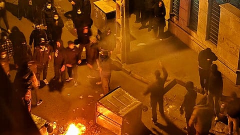 Protestors on the streets of Tehran.