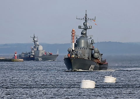Russian naval vessels in the Baltic Sea, 30 May 2016.