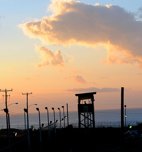 A watchtower at Guantanamo Bay prison camp.