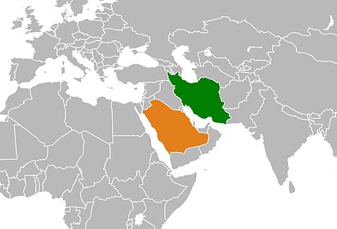 Location of Iran and Saudi Arabia.