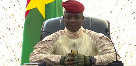 Captain Ibrahim Traore, interim leader of Burkina Faso, on 24 July 2023.