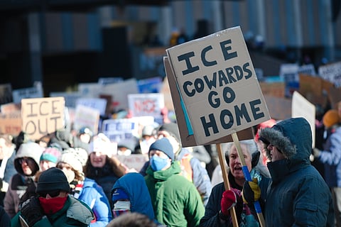 Protest against ICE in downtown Minneapolis, January 30, 2026.