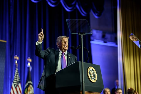 President Donald Trump delivers remarks at the National Prayer Breakfast, Thursday, February 5, 2026, at the Washington Hilton in Washington, D.C.