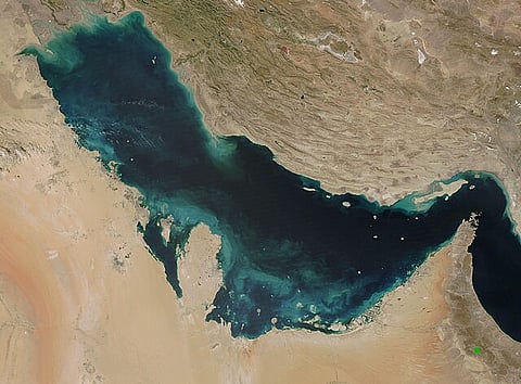 The Persian Gulf and the Strait of Hormuz.