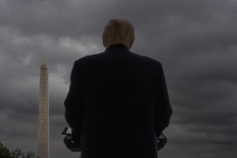 President Donald J. Trump delivers remarks from the Blue Room Balcony at a Great American Agriculture Celebration on the South Lawn, Friday, March 27, 2026.