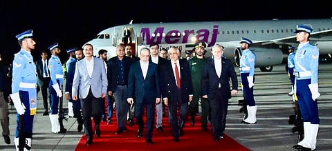 Ishaq Dar, Pakistan's Deputy PM and Foreign Minister, welcomes Iranian FM Abbas Araghchi to Islamabad.