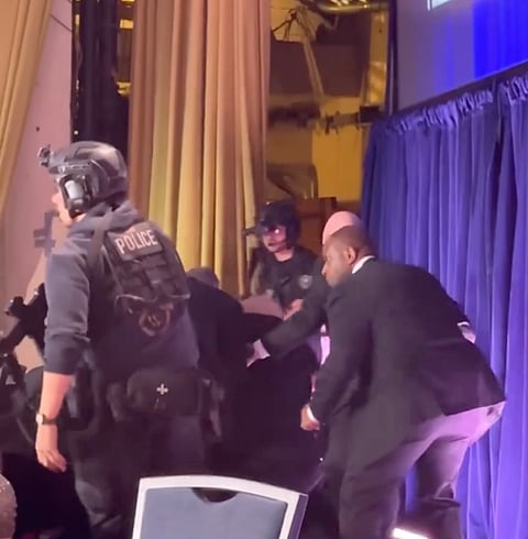 President Trump and Vice President JD Vance were rushed off the stage after shots were fired at the White House Correspondents’ Dinner.