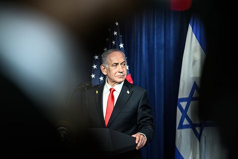 Israeli Prime Minister Benjamin Netanyahu at the Mar-a-Lago Club in Palm Beach, Florida, Monday, December 29, 2025,