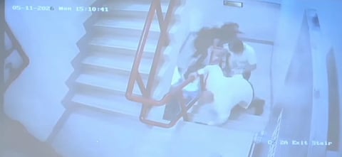 Screen grab from scurity footage showing dela Rosa fleeing the Senate building.