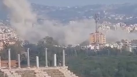 An airstrike near the Lebanese-Italian hospital, Southern Lebanon, 19 May 2026.