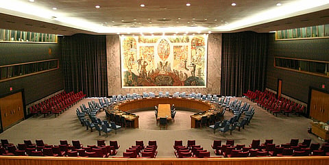 The United Nations Security Council Chamber in New York