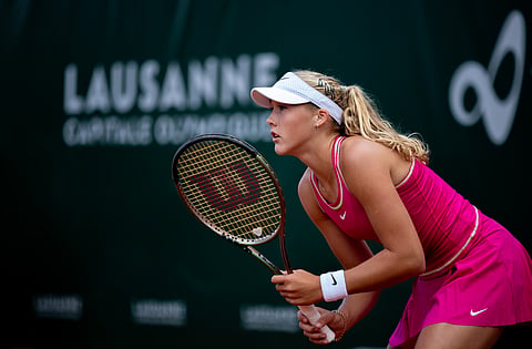 Mirra Andreeva at the Ladies Open de Lausanne in 2023.