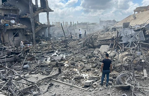 Destruction seen in Kharayeb, southern Lebanon, following an Israeli strike.