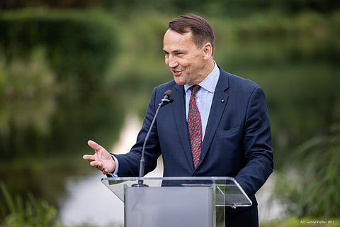 Polish Foreign Minister Radoslaw Sikorski in Chobielin (2025).