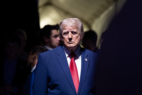 President Donald J. Trump prepares to take the stage at Salute to America on the National Mall in Washington, D.C., July 4, 2026.