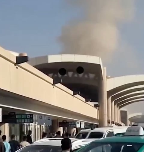 Smoke rising from Riyadh Airport.