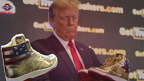 Trump launches gold high top sneaker line a day after $350m court ruling
