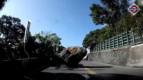 Watch: How Taiwan driver escaped boulders raining during earthquake