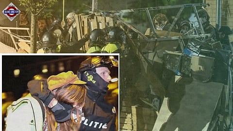 Bulldozer used to remove pro-Palestinian protesters at Amsterdam University
