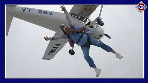 Union minister Gajendra Singh Shekhawat skydives on World Skydiving Day | Watch