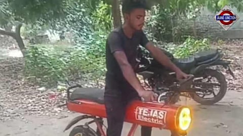 Bihar Car Wash Attendant Makes Battery Operated Bike With Scrap