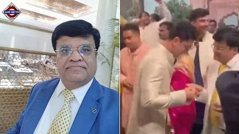 Who's the man who gave business card to Ranbir Kapoor at Ambani wedding?