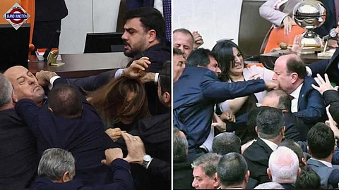 Video: Blood on Turkey parliament floor as lawmakers trade punches