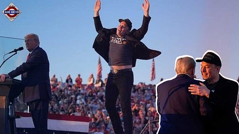 Elon Musk makes his first appearance at a Trump rally