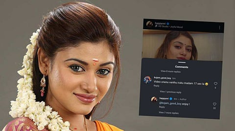 Actor Oviya claps back at Instagram users commenting about her private video leak