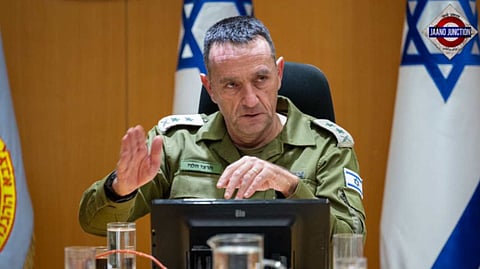 IDF Chief of Staff Lt. Gen. Herzi Halevi speaks during an assessment at the IDF HQ in Tel Aviv
