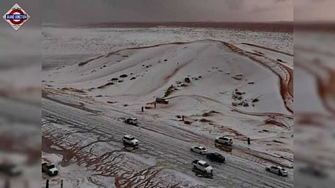 This is the 1st time Saudi Arabia's Al-Jawf saw snowfall.