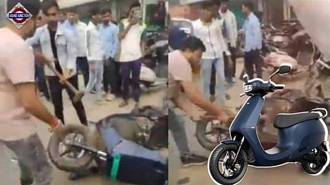 Ola customer smashed scooter with hammer after receiving ₹90,000 bill.