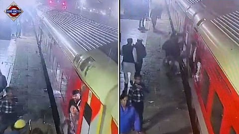 Two cops saved the life of a woman at a railway station in Kanpur.