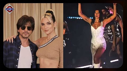 Dua Lipa performs mash-up of 'Levitating' and 'Wo Ladki Jo' featuring Shah Rukh Khan.