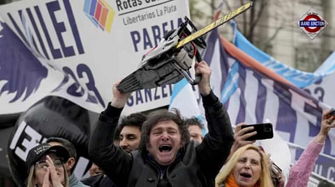 Argentina's new president Javier Milei brandished a chainsaw during several appearances on the campaign trail.