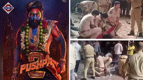 Stampede at Pushpa 2 screening in Hyderabad.